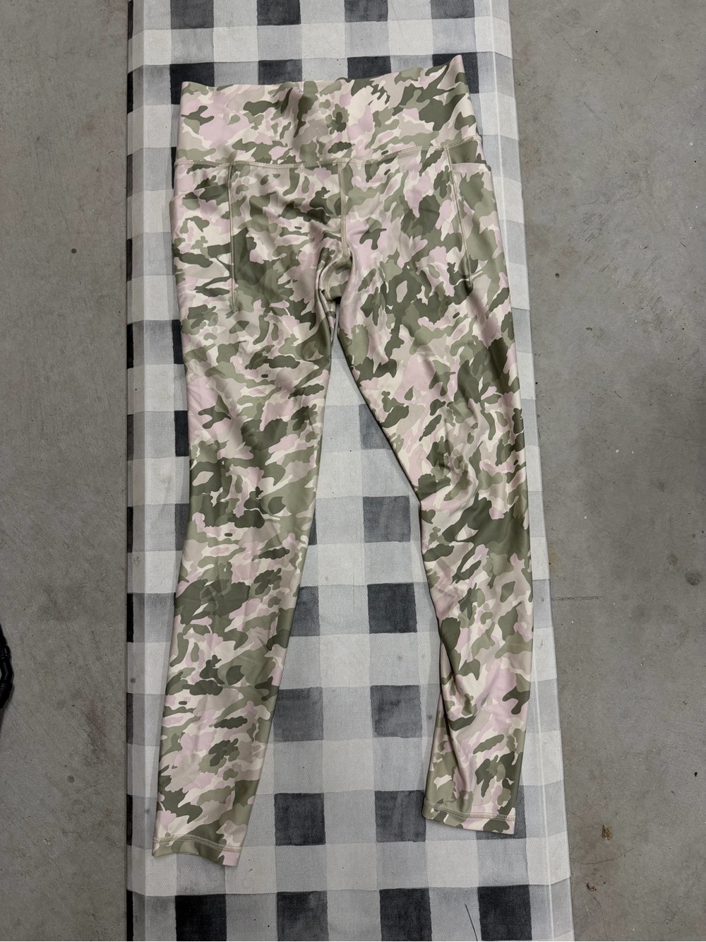 Athleta Pink & Olive Camo High-Rise Leggings